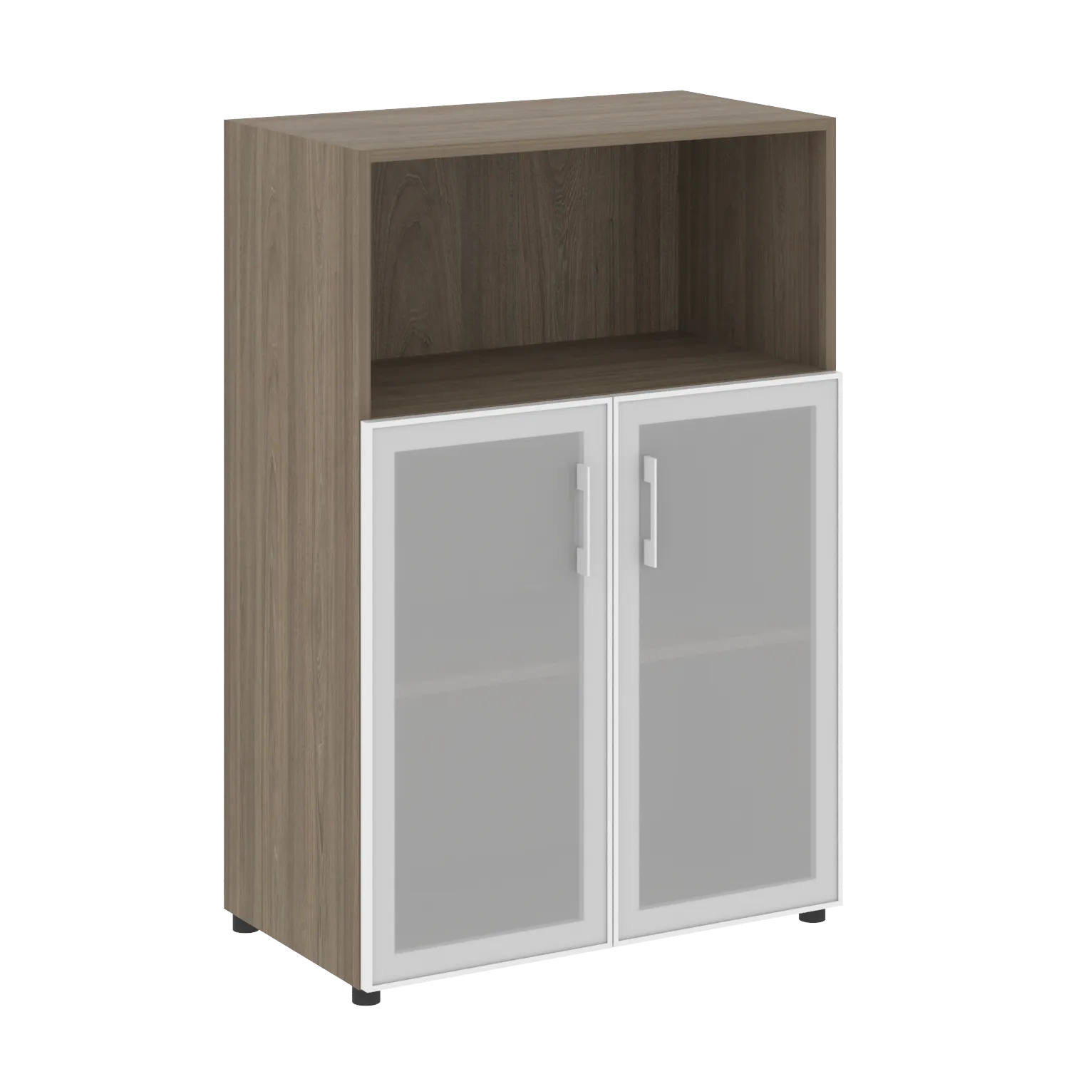 Шкаф средний широкий (2 низких фасада стекло в раме) Yalta LT.ST-2.2 R вяз благородный